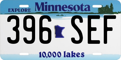 MN license plate 396SEF