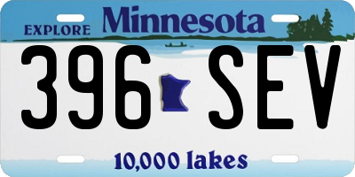 MN license plate 396SEV
