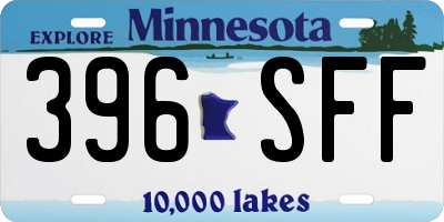 MN license plate 396SFF