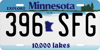 MN license plate 396SFG