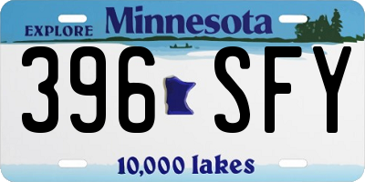 MN license plate 396SFY