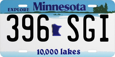 MN license plate 396SGI