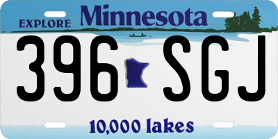 MN license plate 396SGJ