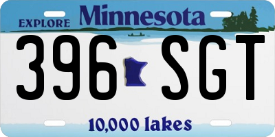 MN license plate 396SGT