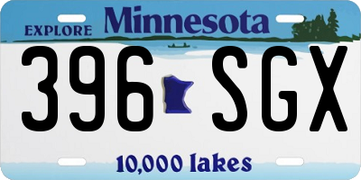 MN license plate 396SGX