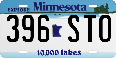 MN license plate 396STO