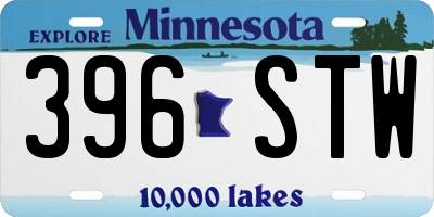 MN license plate 396STW