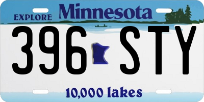 MN license plate 396STY