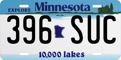 MN license plate 396SUC