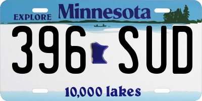 MN license plate 396SUD
