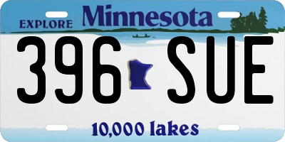 MN license plate 396SUE
