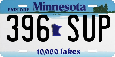 MN license plate 396SUP