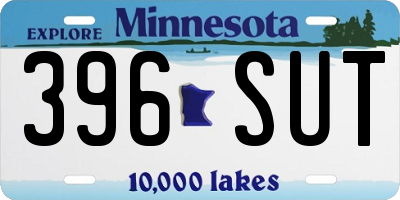 MN license plate 396SUT