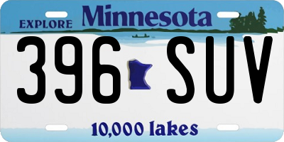 MN license plate 396SUV