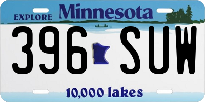 MN license plate 396SUW