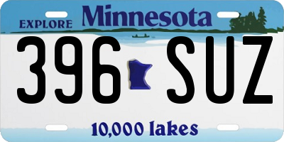 MN license plate 396SUZ