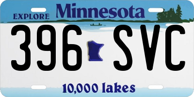 MN license plate 396SVC
