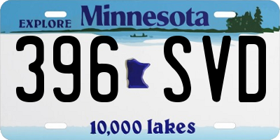 MN license plate 396SVD
