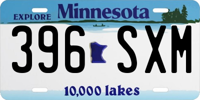 MN license plate 396SXM