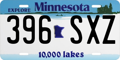 MN license plate 396SXZ