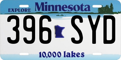 MN license plate 396SYD