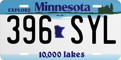 MN license plate 396SYL