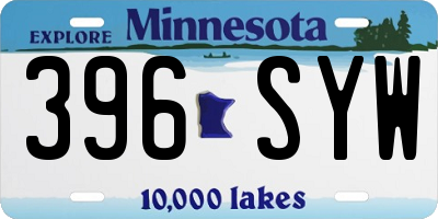 MN license plate 396SYW