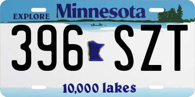 MN license plate 396SZT