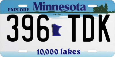 MN license plate 396TDK