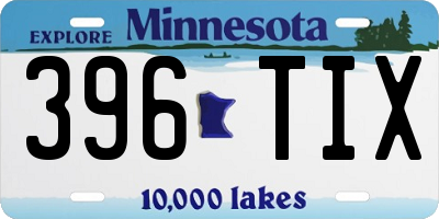 MN license plate 396TIX