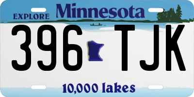MN license plate 396TJK