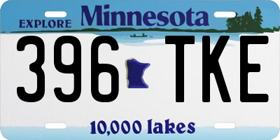 MN license plate 396TKE