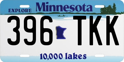 MN license plate 396TKK