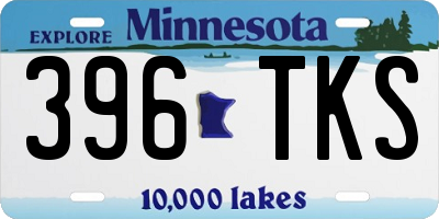 MN license plate 396TKS