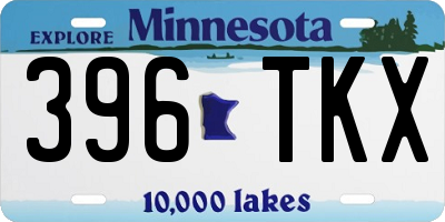 MN license plate 396TKX