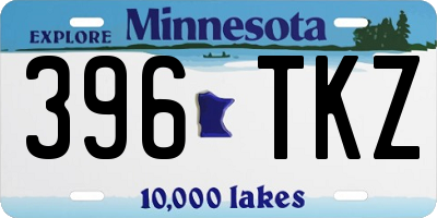 MN license plate 396TKZ
