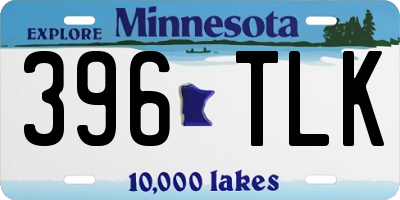 MN license plate 396TLK