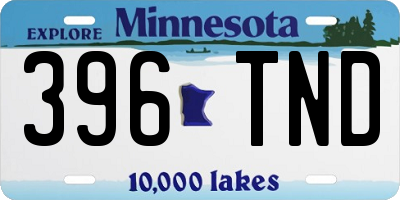 MN license plate 396TND