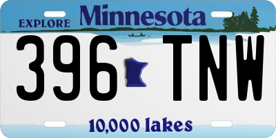 MN license plate 396TNW