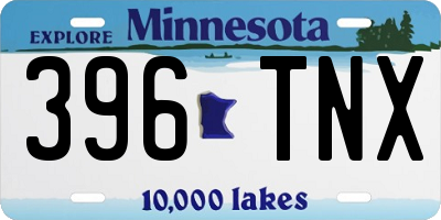 MN license plate 396TNX