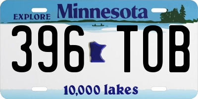 MN license plate 396TOB
