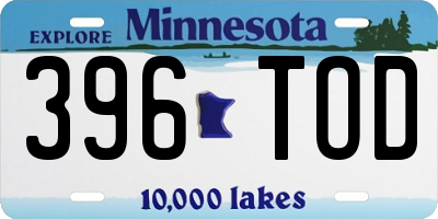 MN license plate 396TOD