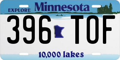 MN license plate 396TOF