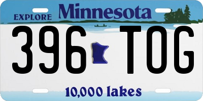 MN license plate 396TOG