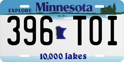 MN license plate 396TOI