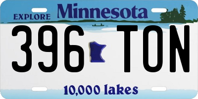 MN license plate 396TON