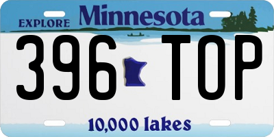 MN license plate 396TOP