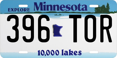 MN license plate 396TOR