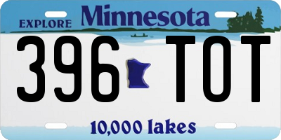 MN license plate 396TOT