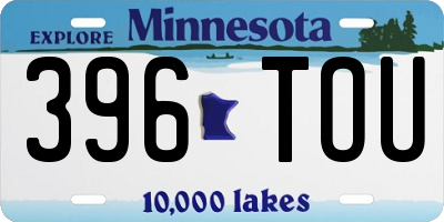 MN license plate 396TOU